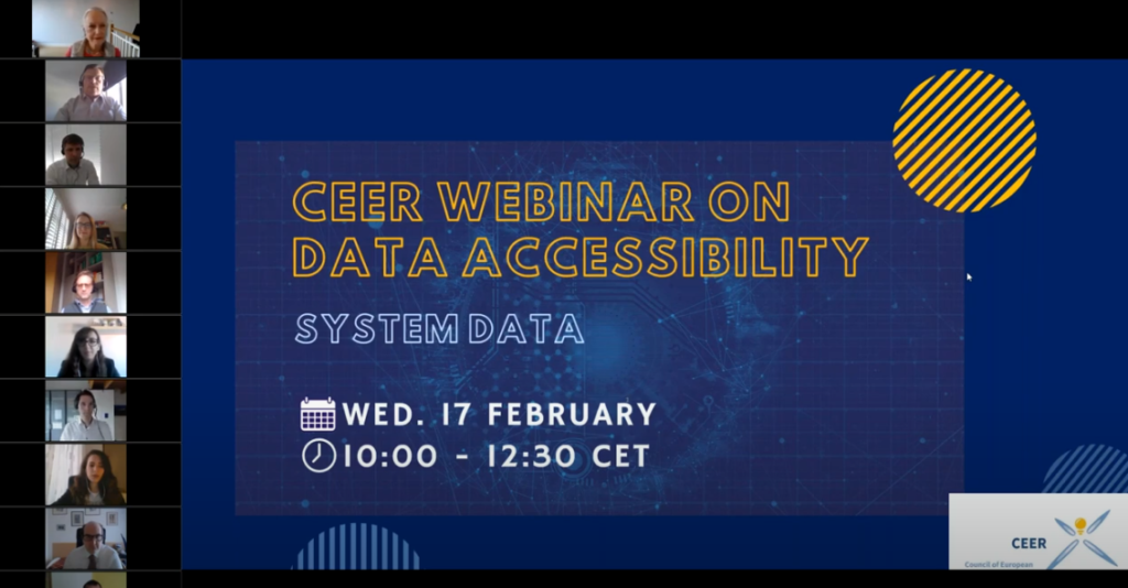CEER Webinar Series on Data Accessibility: #2 System Data