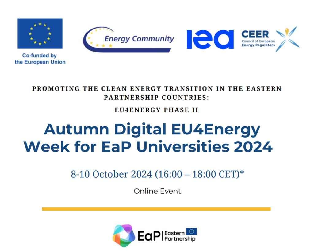 Autumn Digital EU4Energy Week for EaP universities 2024 – Empowering Eastern Partnership university students with opportunities in the energy sector